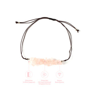 Myga Healing Crystal Chip Bracelet  - Rose Quartz
