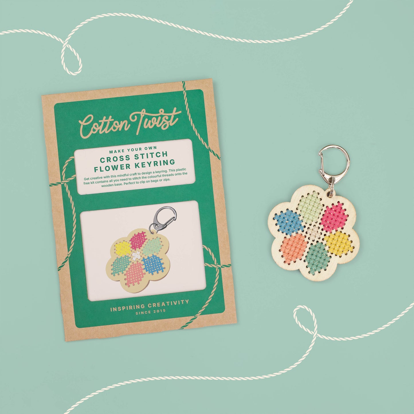 Make Your Own Flower Cross Stitch Keyring