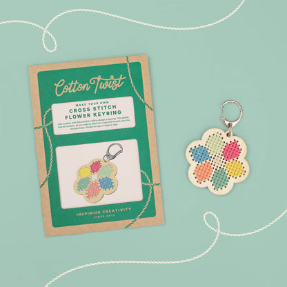 Make Your Own Flower Cross Stitch Keyring