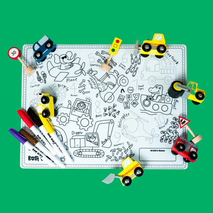 Born Bizzy Things that GO Reusable Silicone Drawing Mat Set