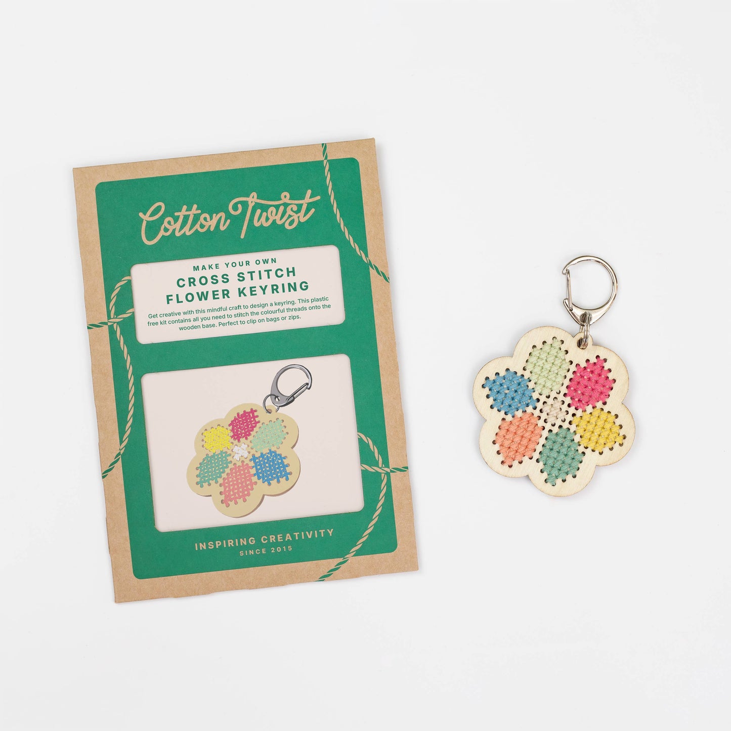 Make Your Own Flower Cross Stitch Keyring