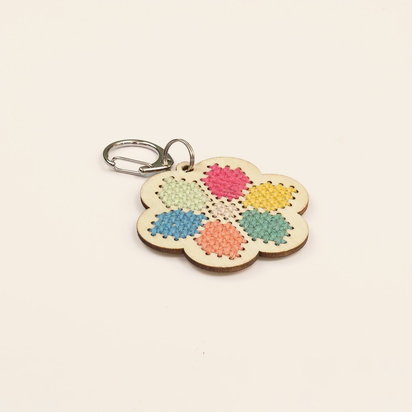 Make Your Own Flower Cross Stitch Keyring